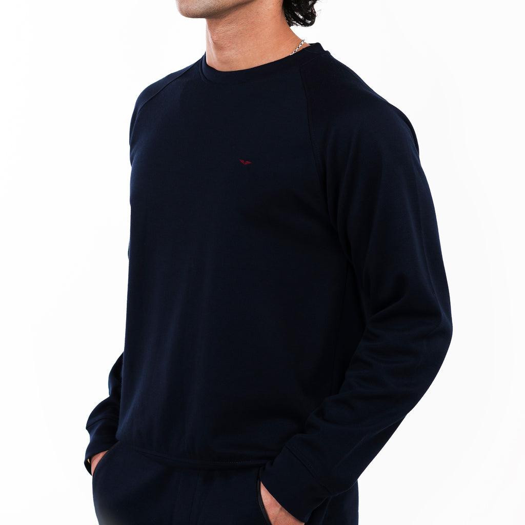 Pique Sweatshirt - Navy