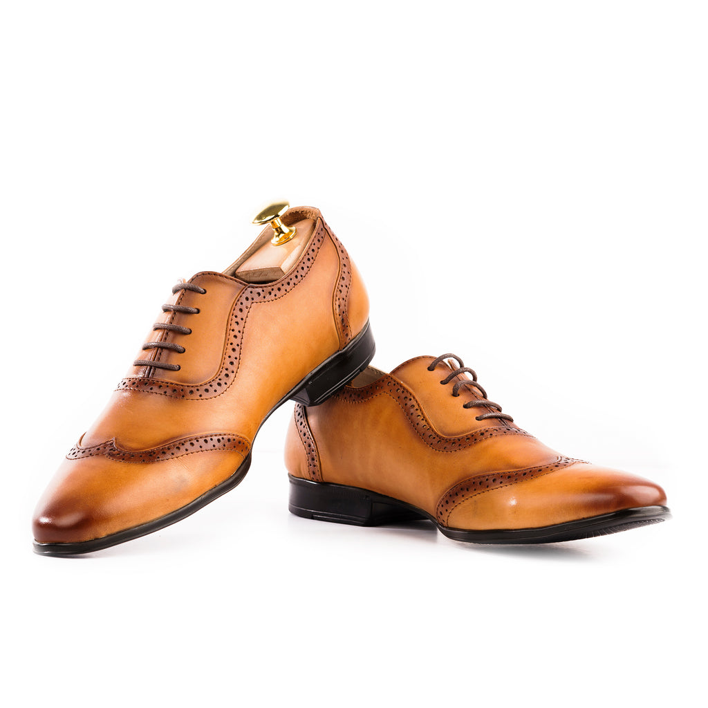 Patina Brogue Oxfords - Tan