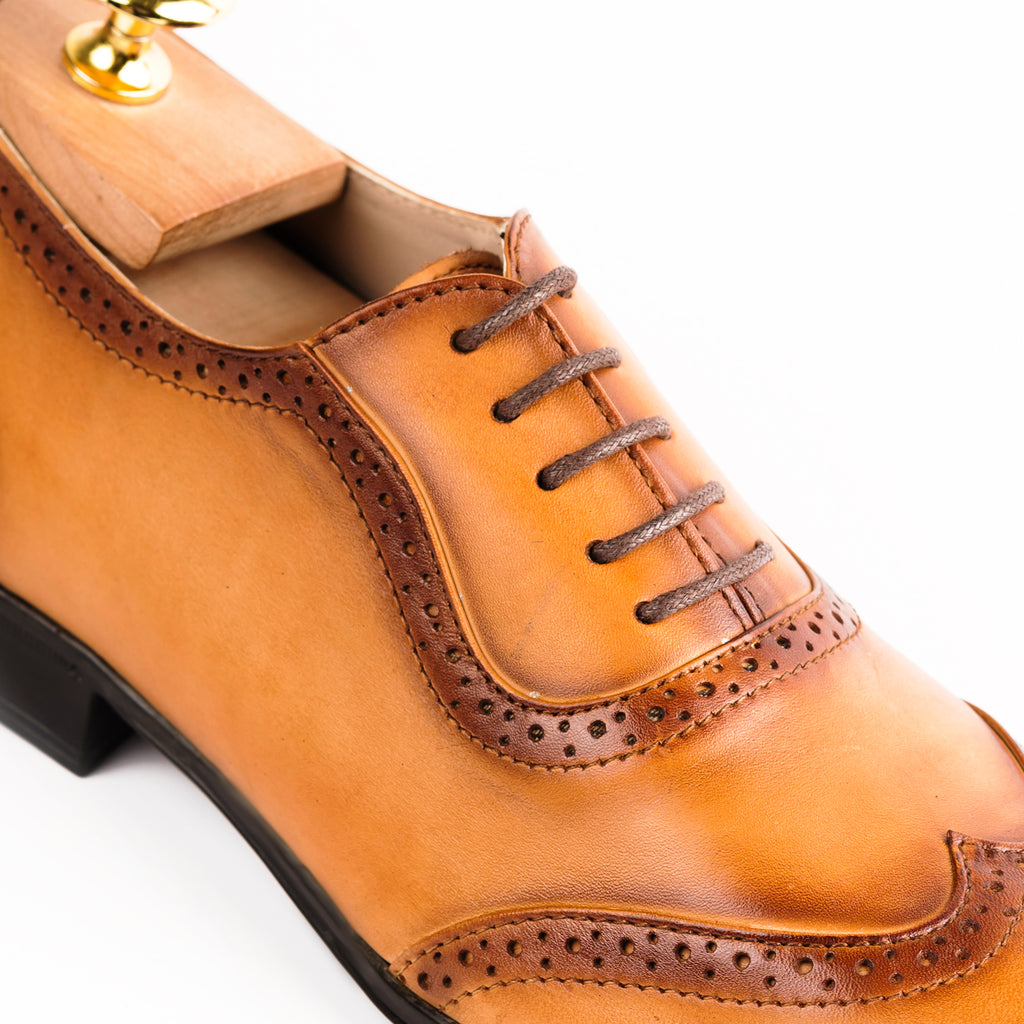 Patina Brogue Oxfords - Tan