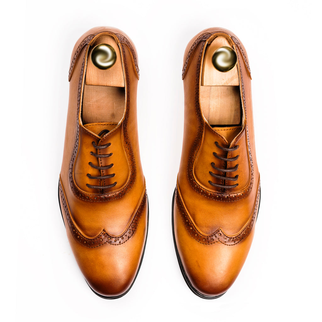 Patina Brogue Oxfords - Tan