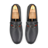 Gun Metal FHS Buckled Moccasins - Black