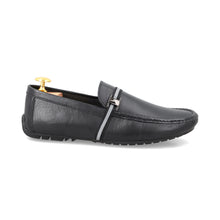 Load image into Gallery viewer, FHS Logo &amp; Strip Moccasins - Black