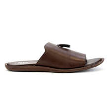 Load image into Gallery viewer, Dot Embossed Tassle Slippers-Brown