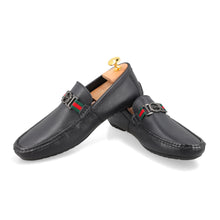 Load image into Gallery viewer, Gun Metal FHS Buckled Moccasins - Black