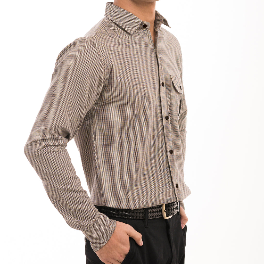 Brown Checkered Casual Shirt