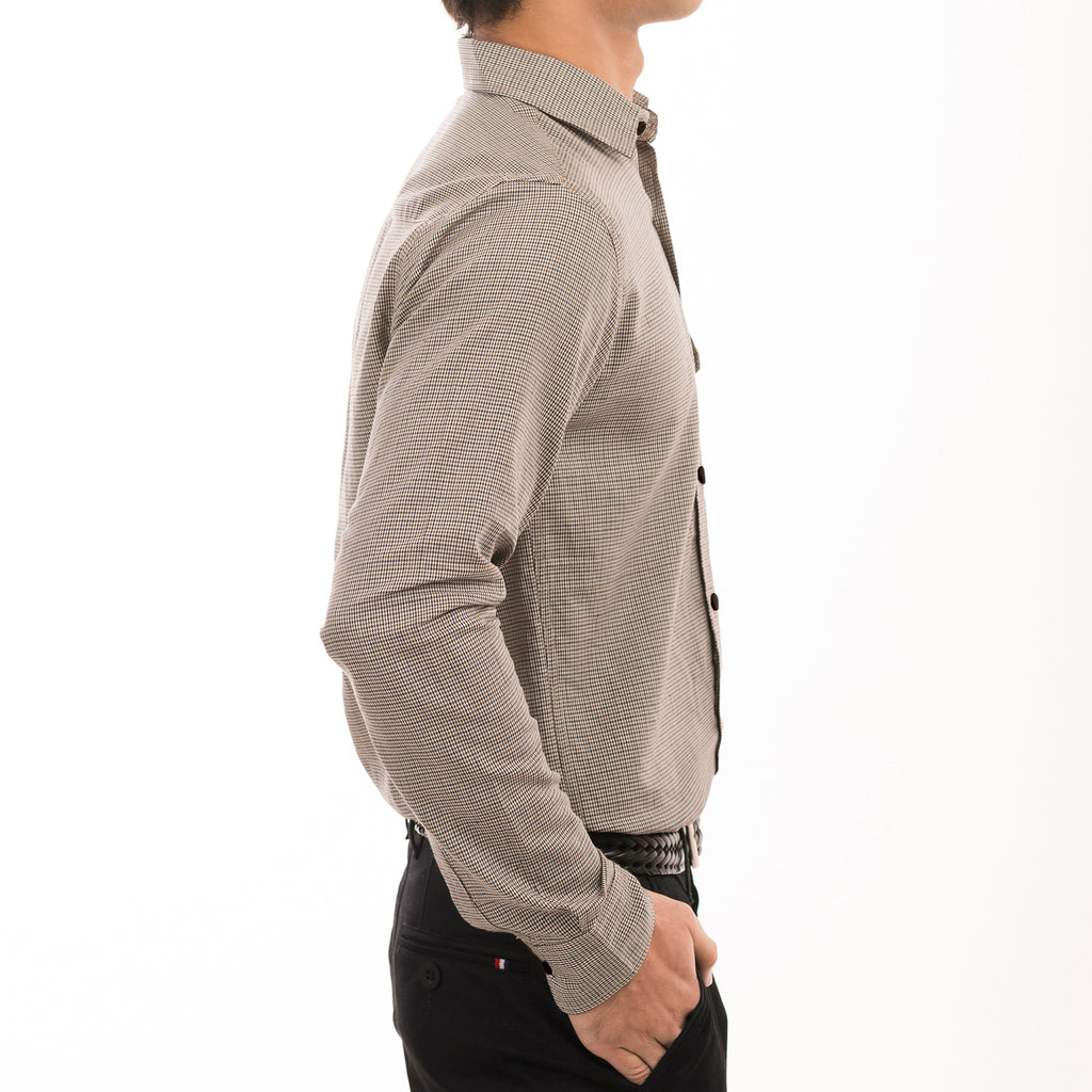 Brown Checkered Casual Shirt