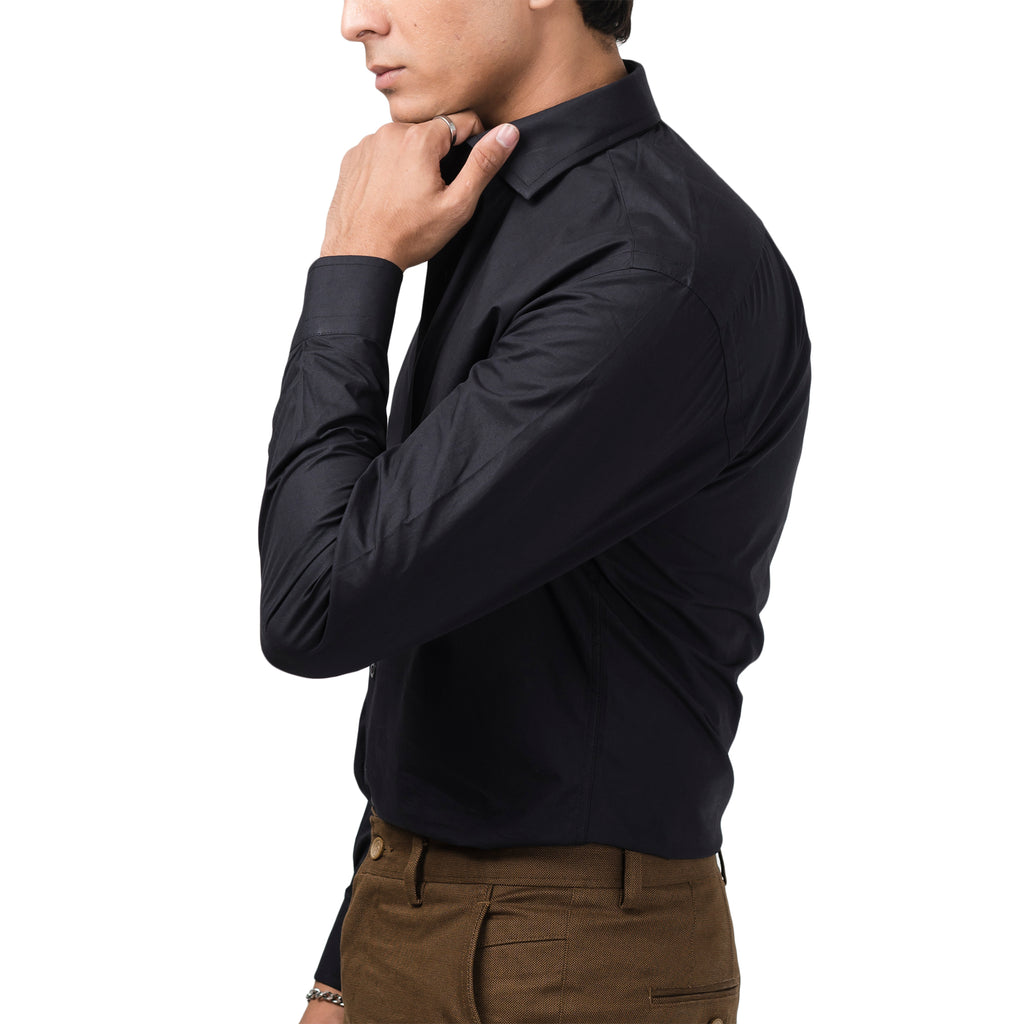 Solid Black Colored Formal Shirt