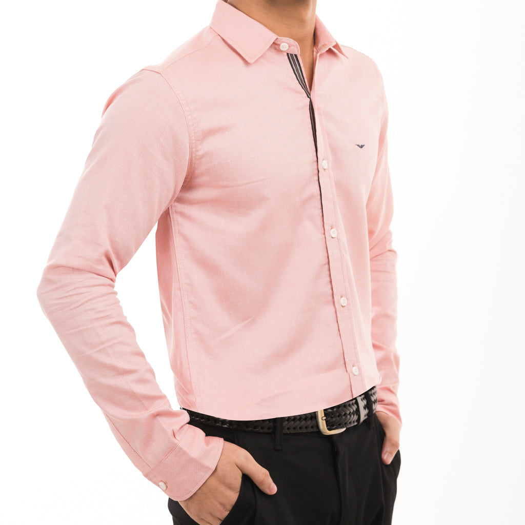 Subtle Orange Checkered Casual Shirt