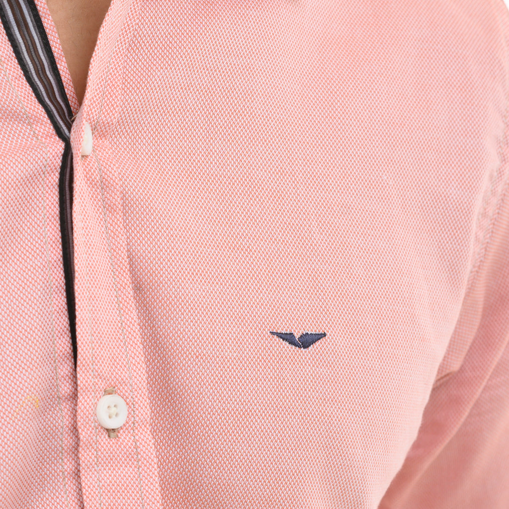 Subtle Orange Checkered Casual Shirt