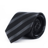 Silky Black Striped Tie