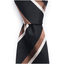 Load image into Gallery viewer, Brown Striped Tie