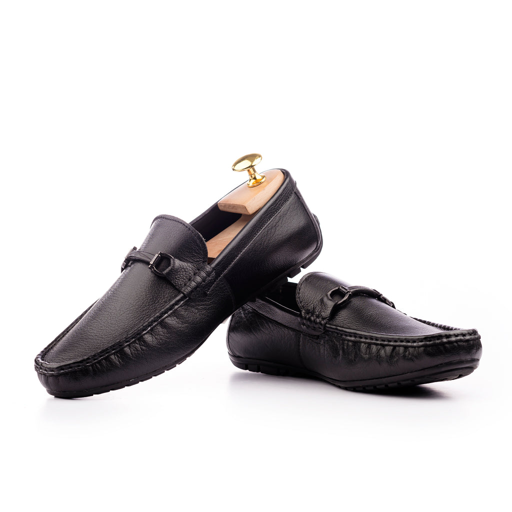 Prime Buffalo Leather Moccasins - Black