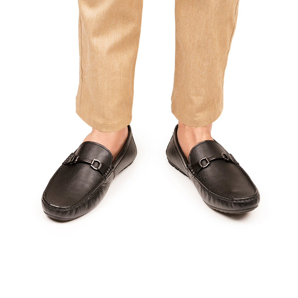 Prime Buffalo Leather Moccasins - Black
