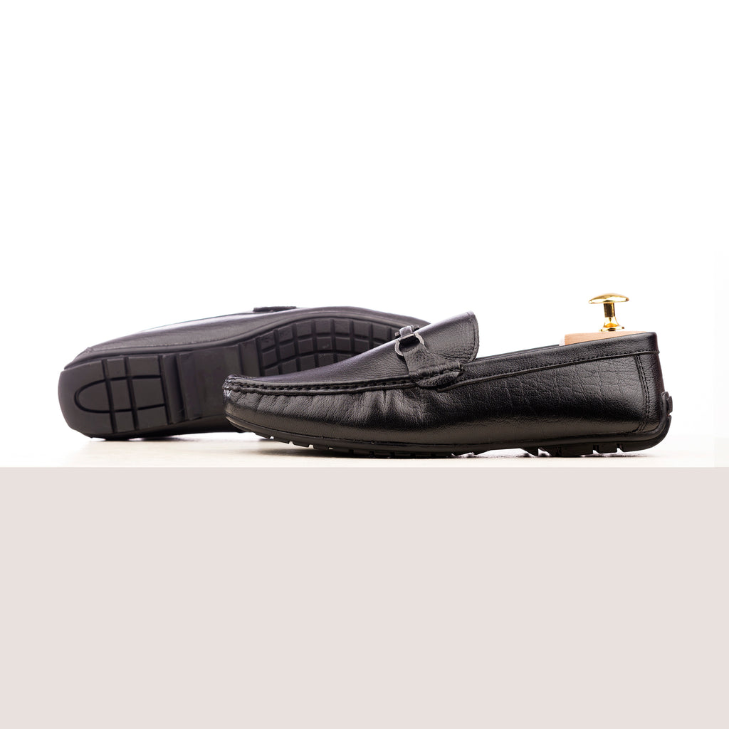 Prime Buffalo Leather Moccasins - Black