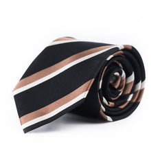 Load image into Gallery viewer, Brown Striped Tie