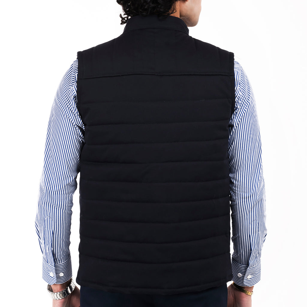 Sleek Gilet Sleeveless Jacket - Dark Navy