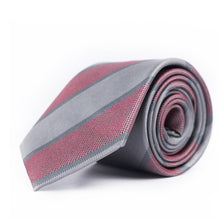 Load image into Gallery viewer, Grey Striped Tie