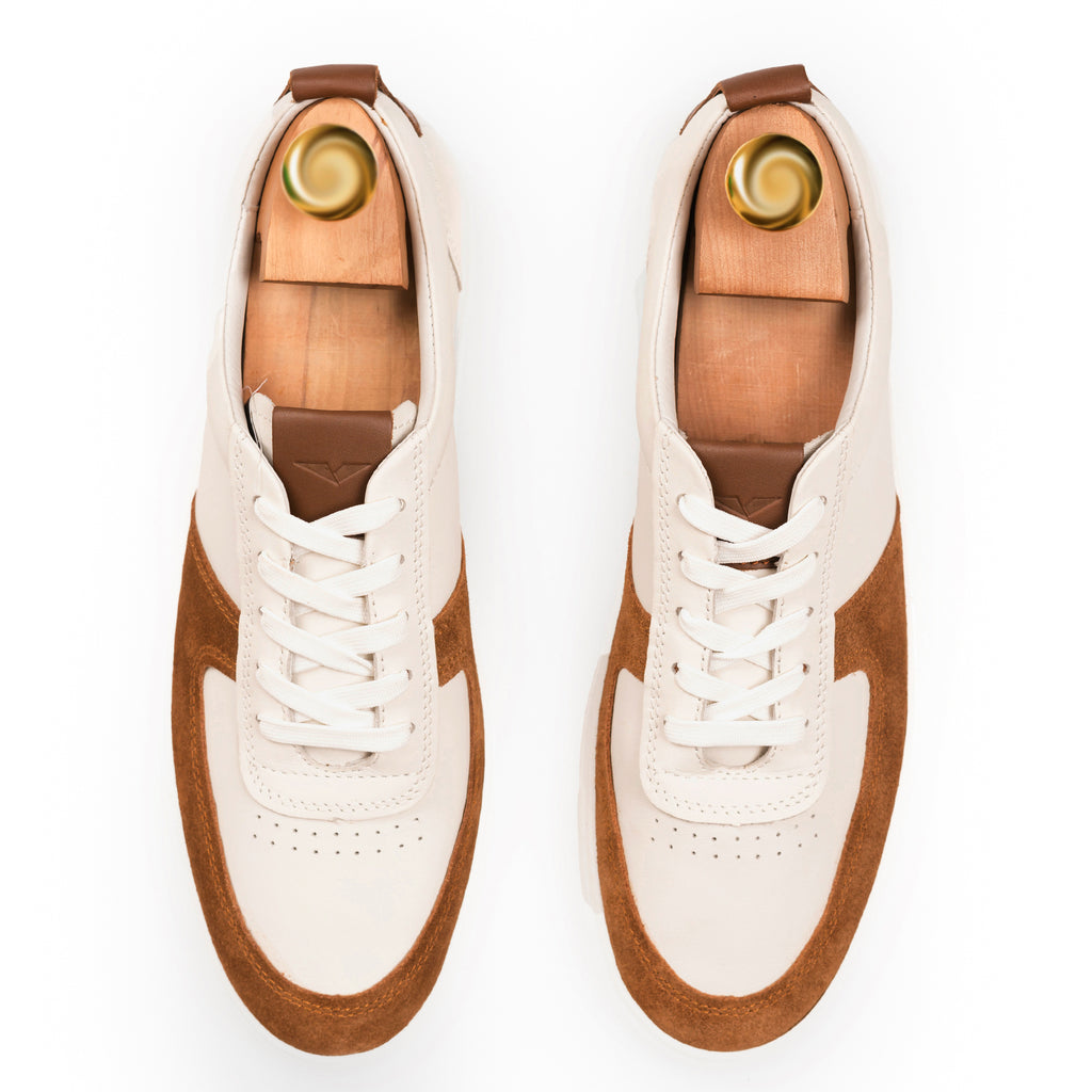 Modern Comfort Sneakers - Tan/White