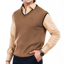 Load image into Gallery viewer, V-Neck Sleeveless Sweater-Khaaki