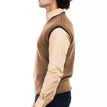 Load image into Gallery viewer, V-Neck Sleeveless Sweater-Khaaki