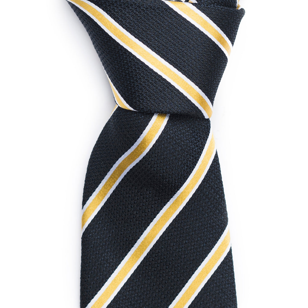Silky Navy Striped Tie