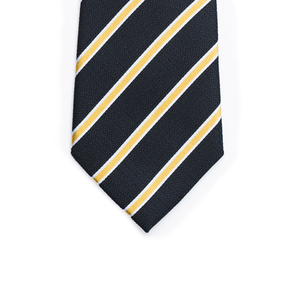 Silky Navy Striped Tie
