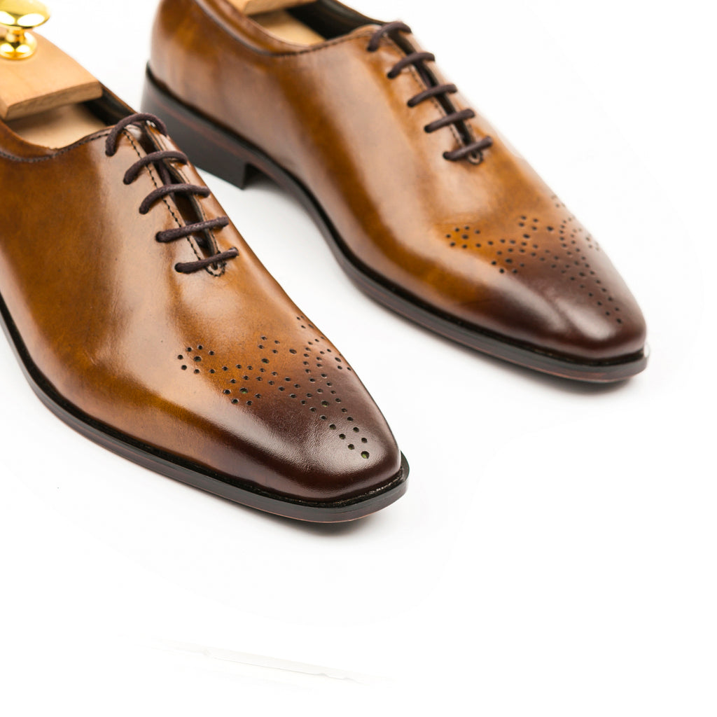 Executive Wingtip Oxfords - Tan