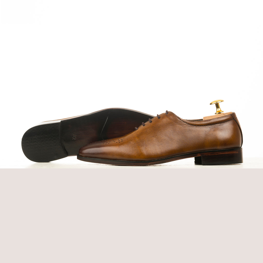 Executive Wingtip Oxfords - Tan