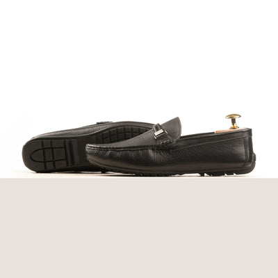Buffalo Leather Moccasins - Black
