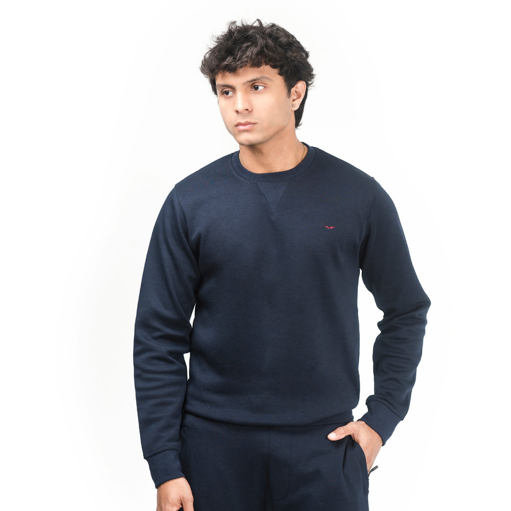 Ribbed Navy Sweatshirt