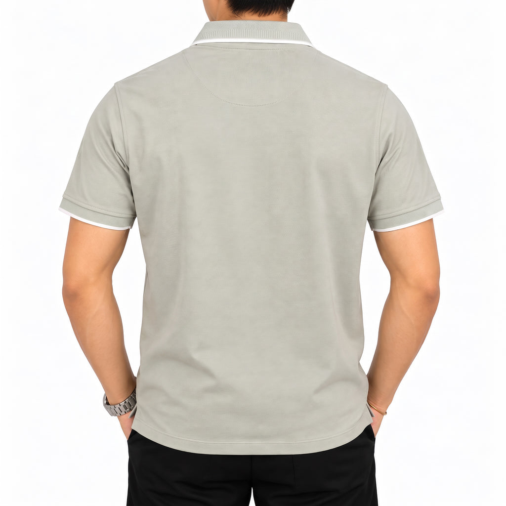 Jacquard Collar Polo - Sea Green