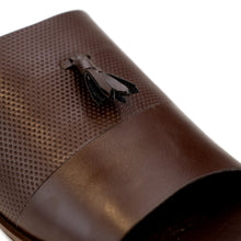 Load image into Gallery viewer, Dot Embossed Tassle Slippers-Brown