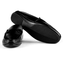 Load image into Gallery viewer, Unique Stitched Buckled Moccasins-Black