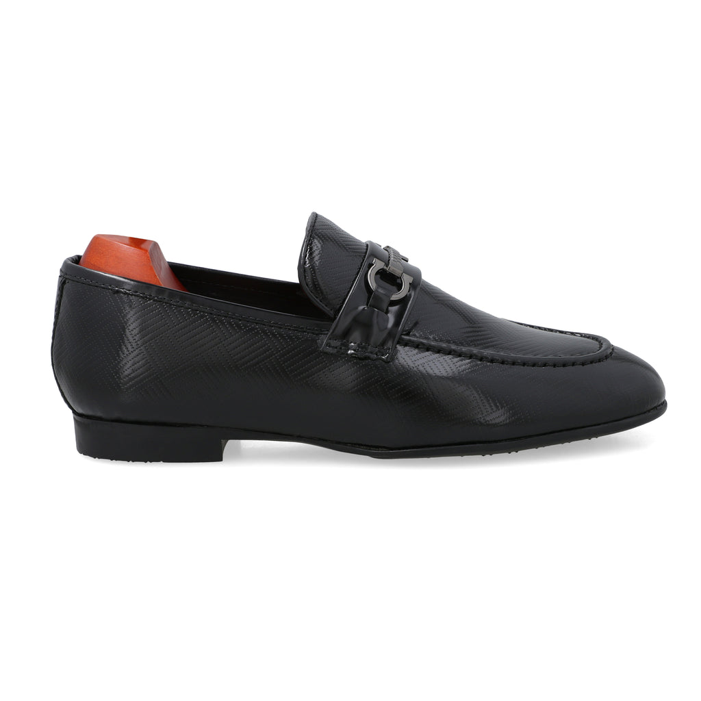 Gunmetal Buckled Loafers