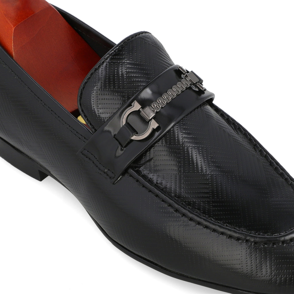 Gunmetal Buckled Loafers