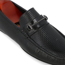 Load image into Gallery viewer, Embossed Gun Metal Buckled Moccasins