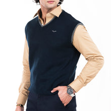 Load image into Gallery viewer, V-Neck Sleeveless Sweater-Navy
