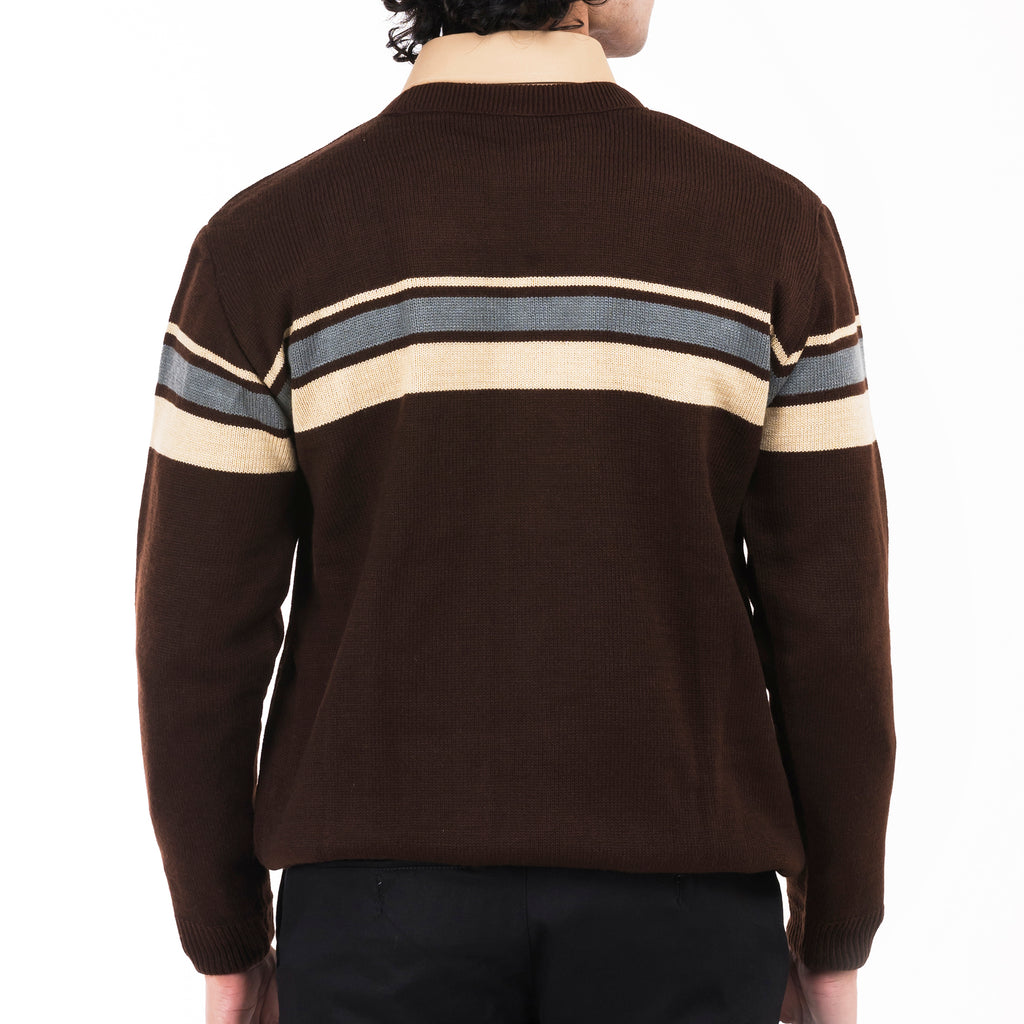 Full Sleeves Sweater-Brown