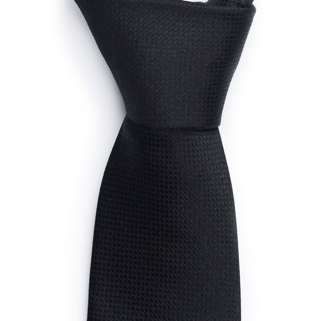 Black Silk Textured Tie