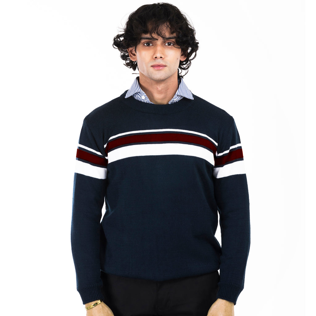 Full Sleeves Sweater-Navy
