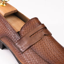 Load image into Gallery viewer, Woven Penny Loafers - Tan
