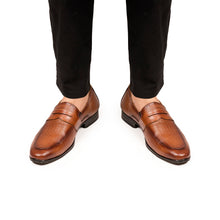 Load image into Gallery viewer, Woven Penny Loafers - Tan