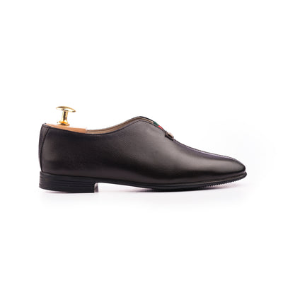 Classic Stitch Detail Leather Loafers - Brown