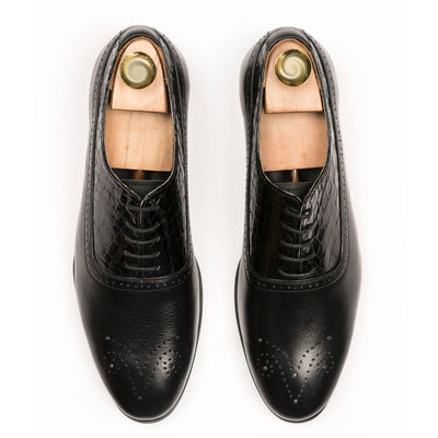 Executive Brogue Oxfords - Black