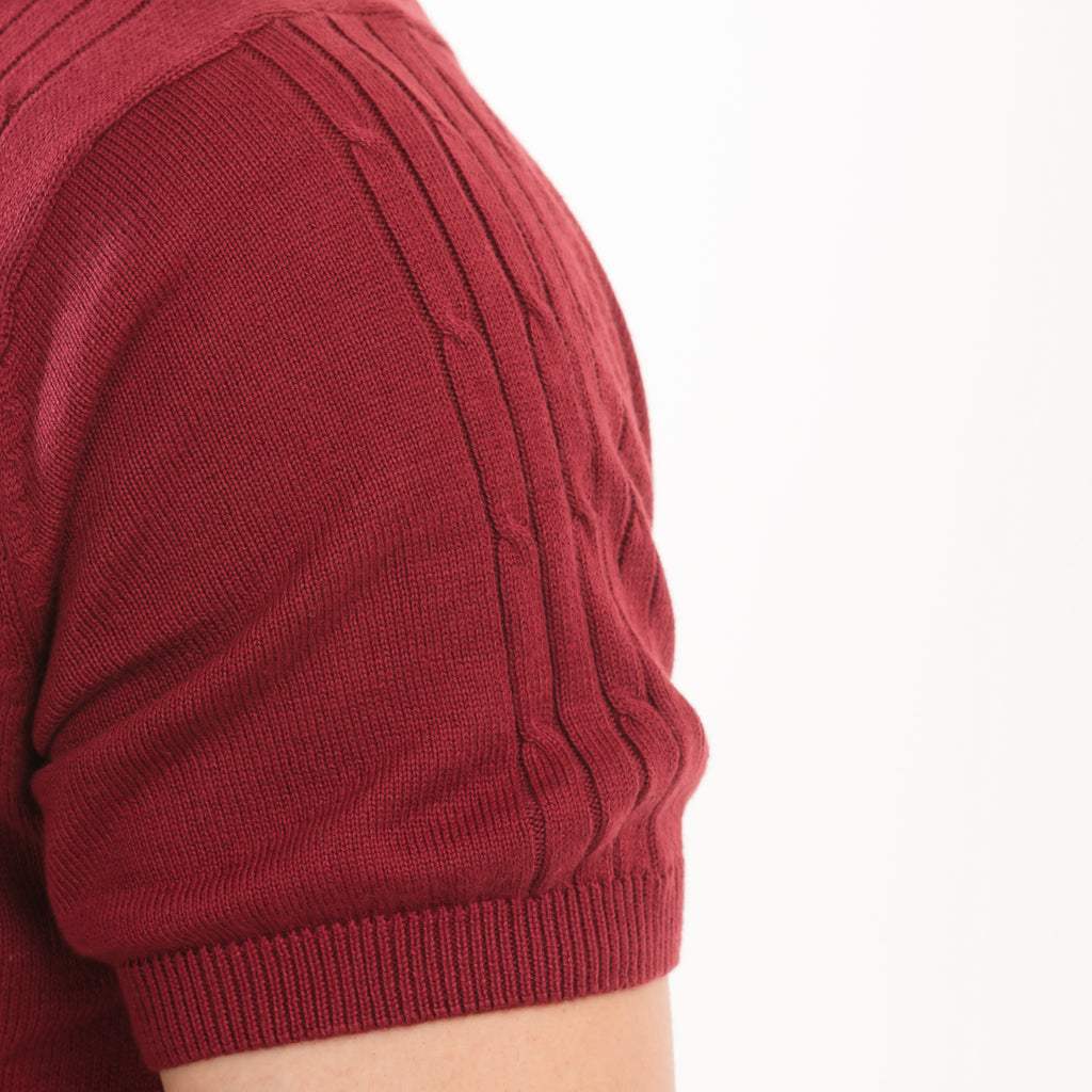 Modus Knitted Polo - Maroon
