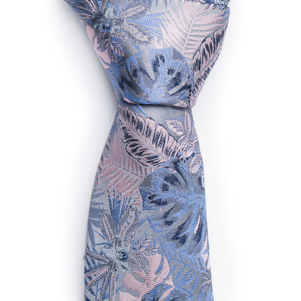 Purple Floral Leaf Tie