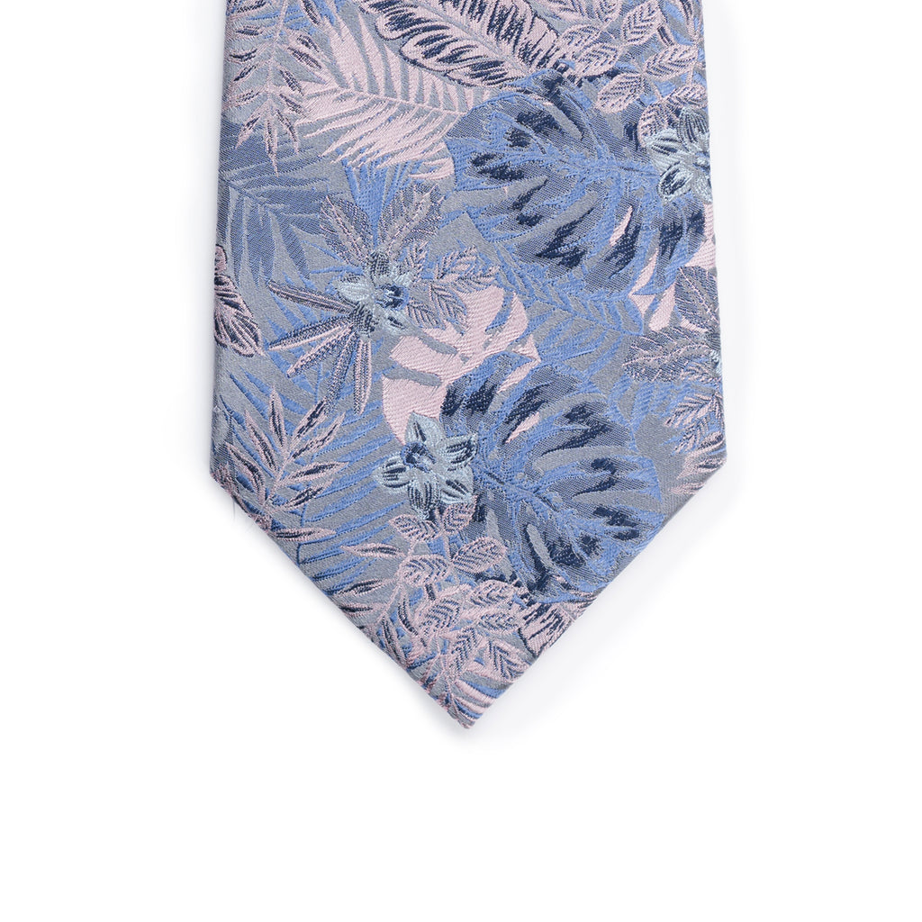 Purple Floral Leaf Tie