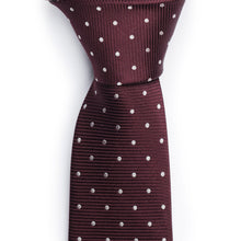 Load image into Gallery viewer, Maroon Dotted Tie
