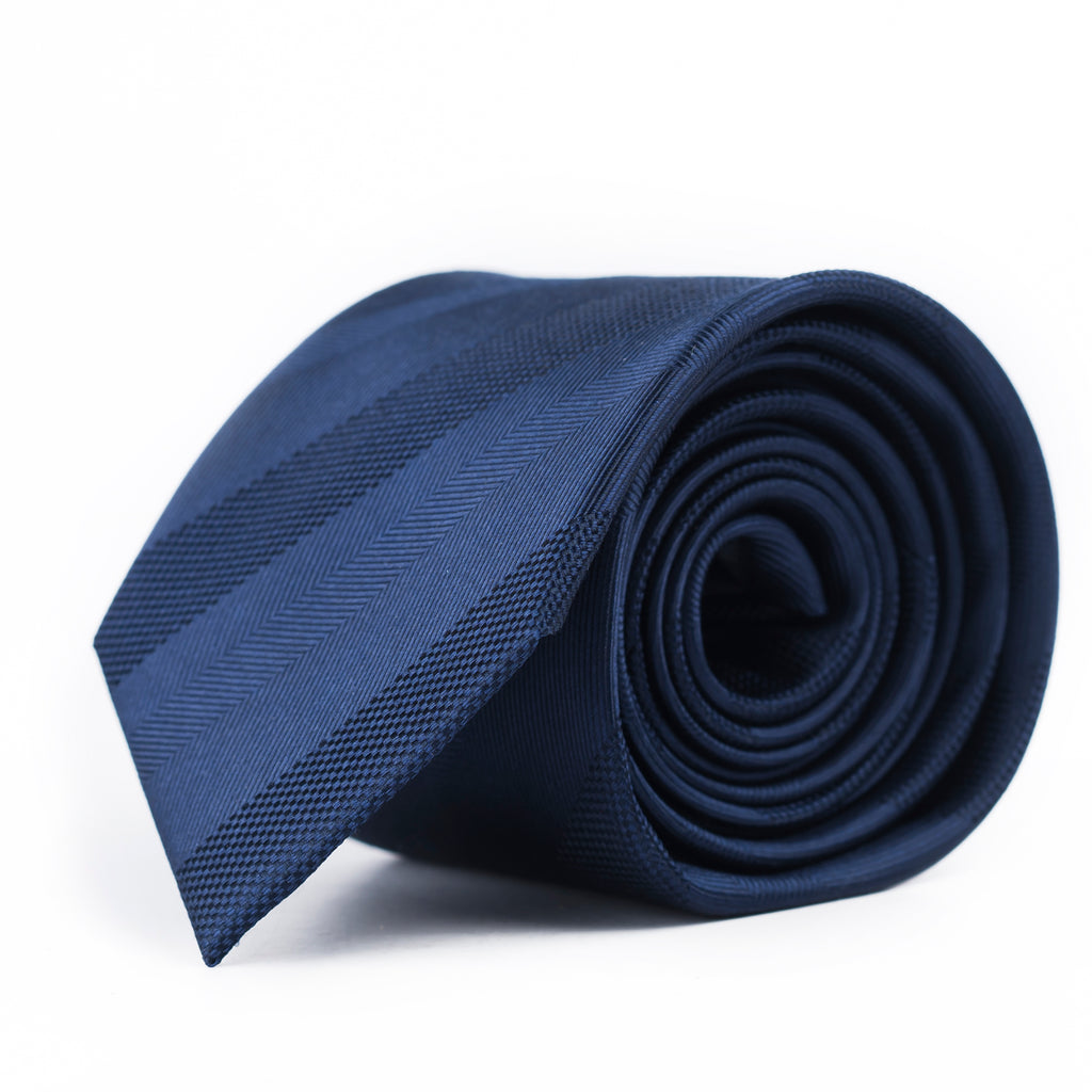 Sleek Navy Striped Tie