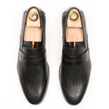 The Noir Weaved Loafers - Black